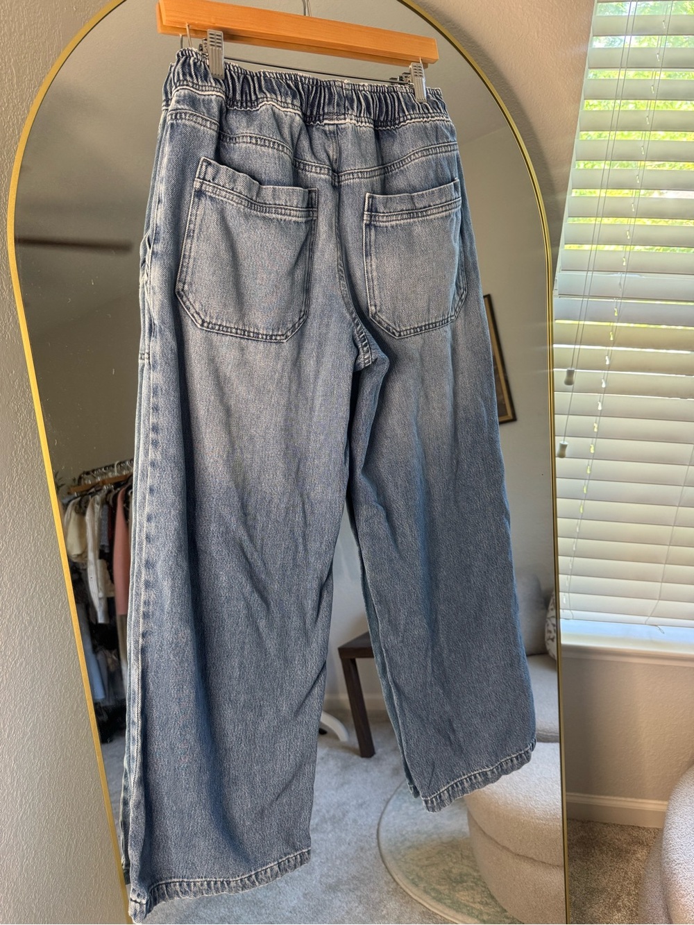 nuuds Medium Blue Wide-Leg Drawstring Jeans - Picture 6 of 7